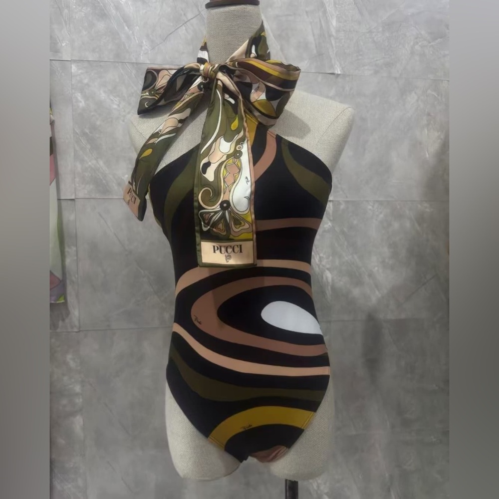 Emilio Pucci Green One-Piece Bikini Swimsuit - Picture 5 of 5